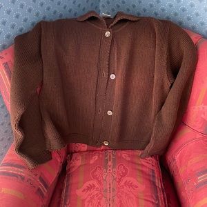 Cotton sweater in brown